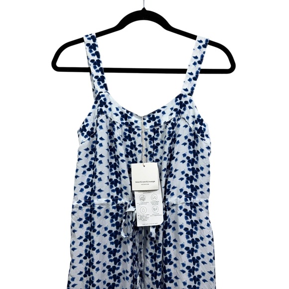 Beachlunchlounge Collection Women's Blue White Floral Tie Dye Midi Dress XS NWT - Picture 2 of 6